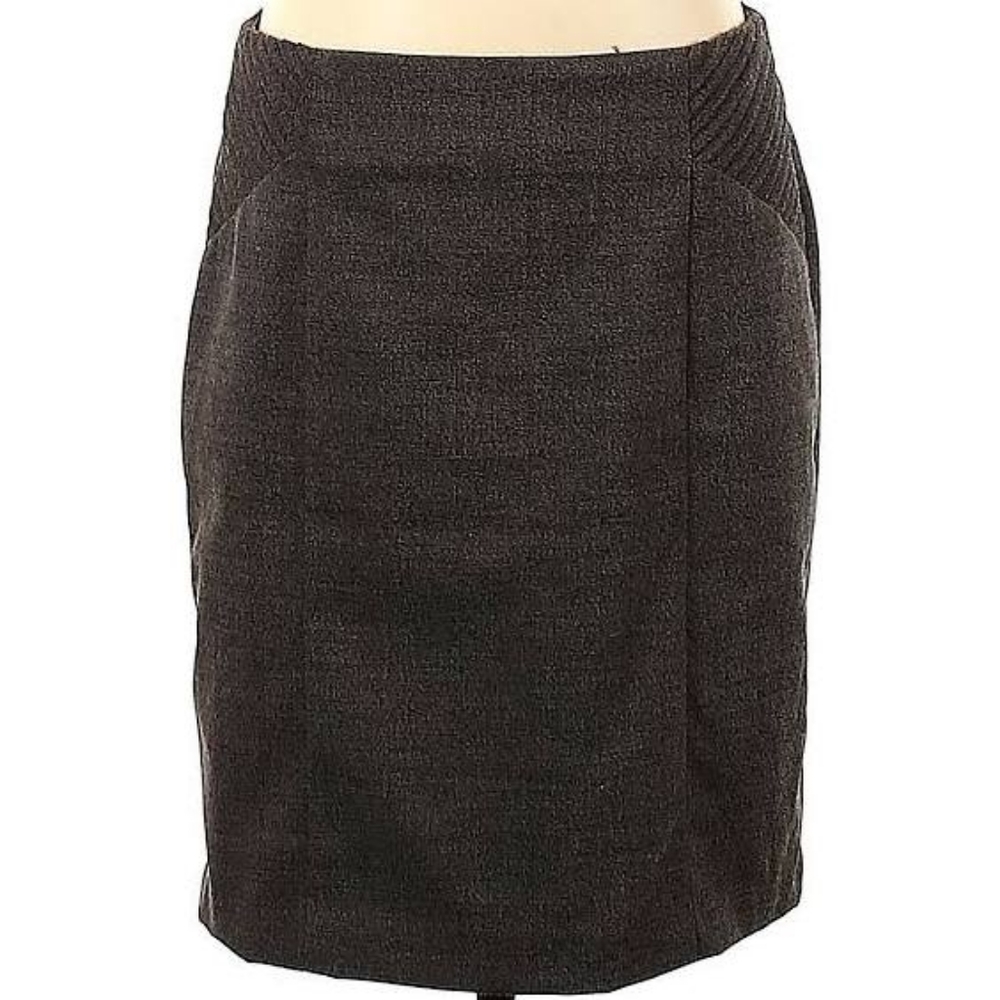 AB Studio Brown Skirt Women's Size 14 Pencil Lined Brown Decorative Pleats